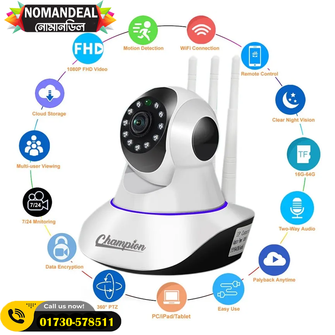 360° V380 Three Antenna Robot Wifi IP Camera