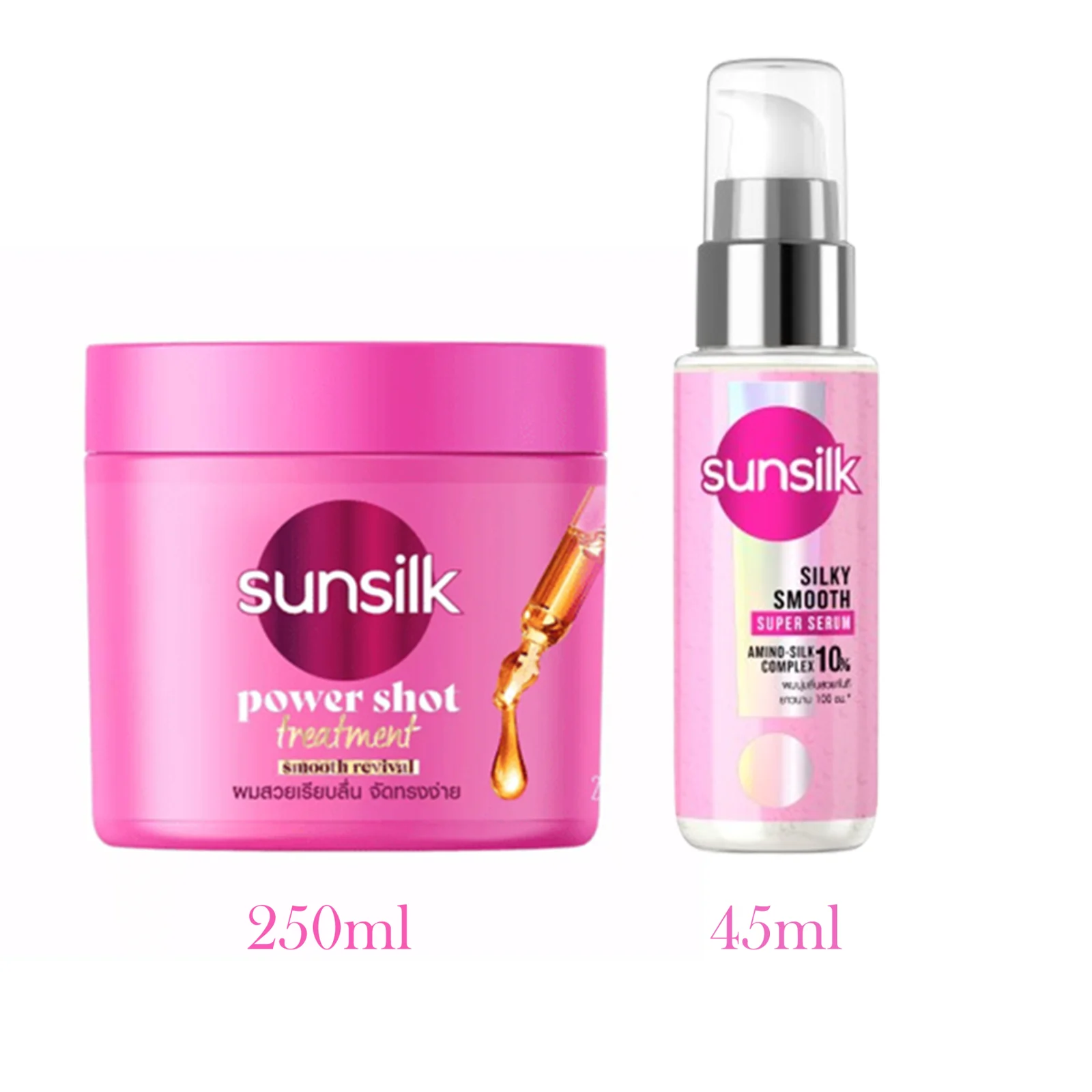 Sunsilk Power Shot Treatment Smooth Revival Hair Mask 250ml & Silky Smooth Super Serum 45ml Combo